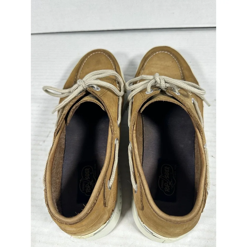 Sperry Top-Sider Mens 11M Tan Leather Boat Shoes Moc Toe Loafers 0884130 D3-CH17